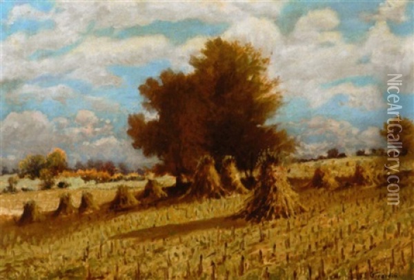 Haystacks Oil Painting - Frank Joseph Girardin