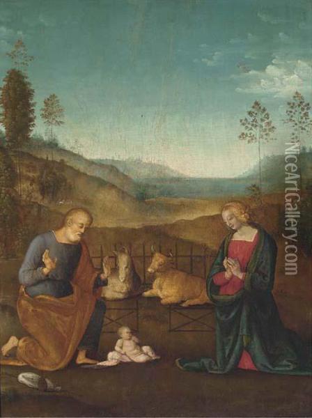 The Nativity Oil Painting - Pietro Perugino