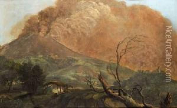 Eruption Du Vesuve Oil Painting - Simon-Joseph-Alexandre-Clement Denis