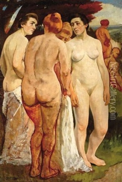 Baigneuses Oil Painting - Eugene Jules Joseph Laermans