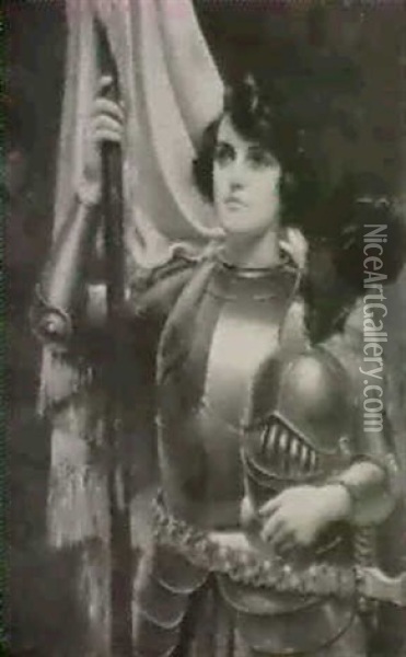 Joan Of Arc Oil Painting - Harold H. Piffard