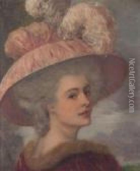 Portrait De Femme Au Chapeau Oil Painting - Henri Gervex