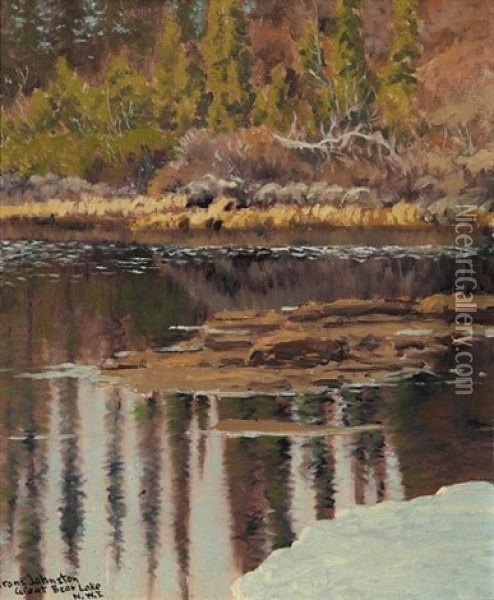 June Color, A Tiny Lake Near Great Bear Lake N.w.t. Oil Painting - Francis Hans Johnston
