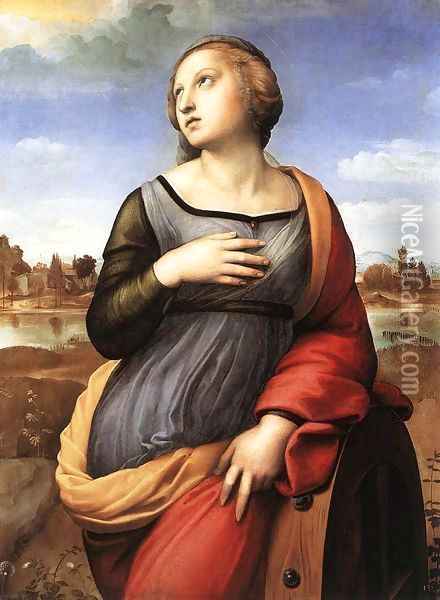St Catherine of Alexandria Oil Painting - Raffaelo Sanzio