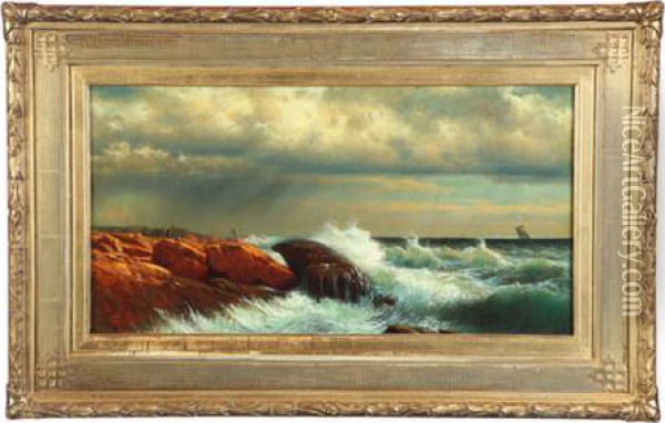 Figures On A Rocky Shore Oil Painting - James Fairman