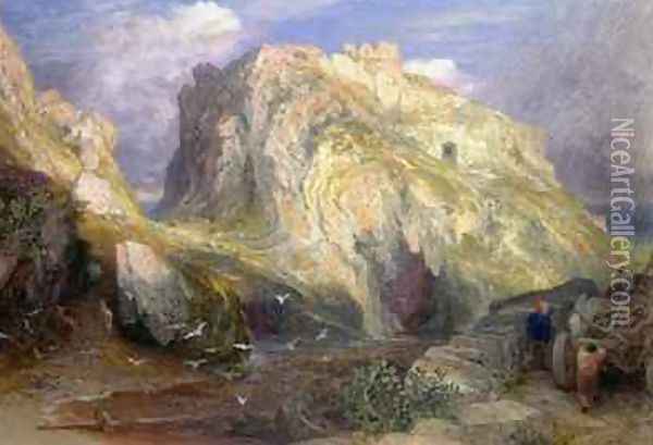 Tintagel Castle, Approaching Rain Oil Painting - Samuel Palmer