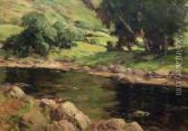 Riverscape Oil Painting - James Humbert Craig