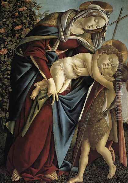 Madonna and Child and the Young St John the Baptist Oil Painting - Sandro Botticelli