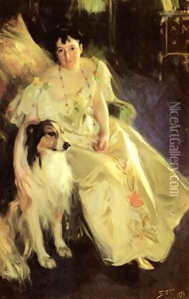 Mrs Bacon Oil Painting - Anders Zorn