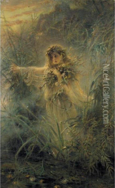 Ophelia Oil Painting - Konstantin Egorovich Egorovich Makovsky