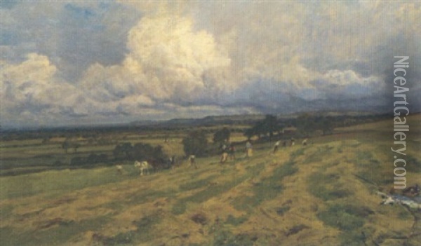 View Near Castle Donington Oil Painting - Arthur William Redgate