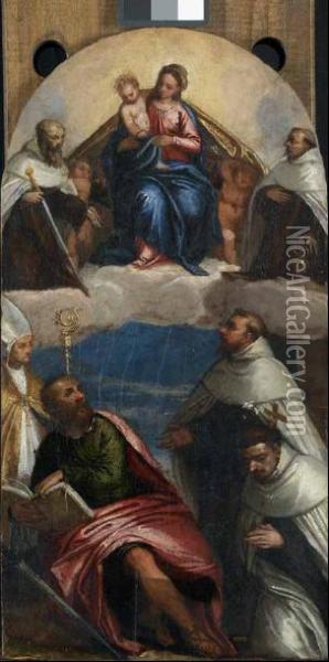 Madonna Con Il Bambino In Gloria E Santi Oil Painting - Paolo Veronese (Caliari)
