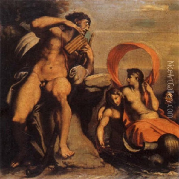 Polifemo E Galatea Oil Painting - Giovanni Lanfranco