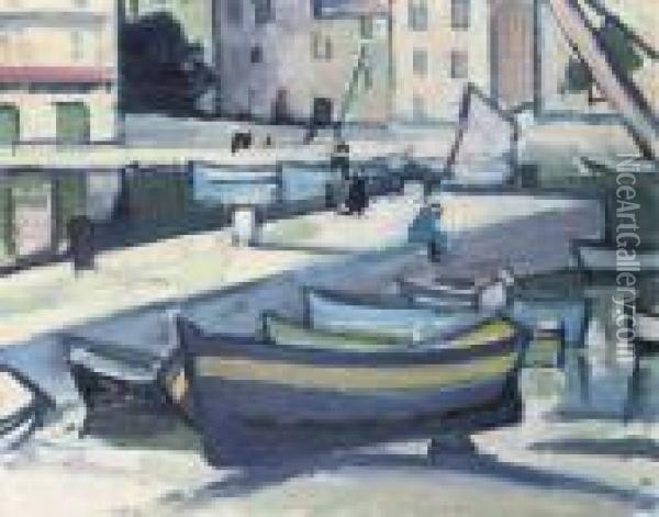 The Harbour, Cassis Oil Painting - Samuel John Peploe