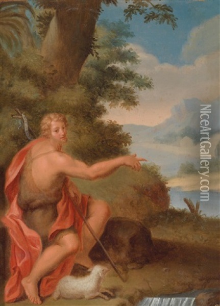 Saint John The Baptist In A Landscape Oil Painting - Jan (Hans) Soens