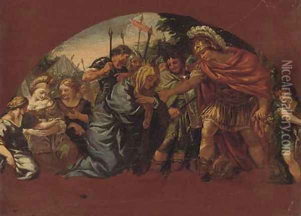 Alexander and the Family of Darius Oil Painting - Pietro Da Cortona (Barrettini)