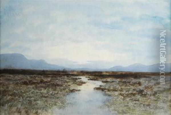 Connemara Landscape Oil Painting - William Percy French