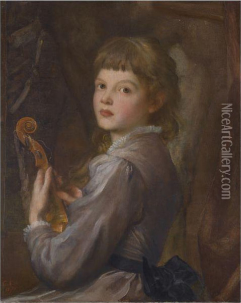 The Violinist, Blanche Oil Painting - George Frederick Watts