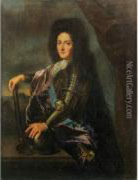 Portrait Presume Du Duc De Bourgogne (1682-1714) Oil Painting - Jean-Baptiste Santerre