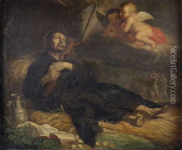Die Anbetung Des Hl. Antonius Oil Painting - Caspar de Crayer