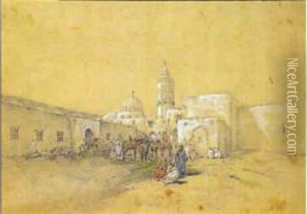 Fondouk A Alger Oil Painting - Marc Alfred Chataud