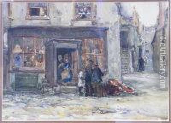 Kelynack Stores, Newlyn Oil Painting - Sidney Dennant Moss