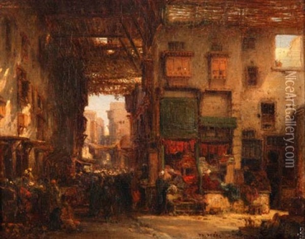 Orientalische Marktgasse Oil Painting - Charles Edouard Frere