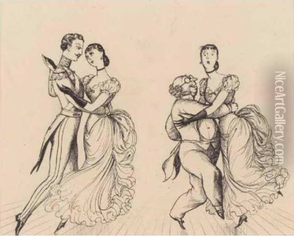 Dancing Differences Oil Painting - Rex John Whistler