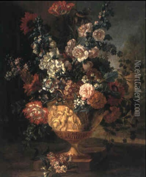 Bouquet De Fleurs Oil Painting - Pieter Casteels III