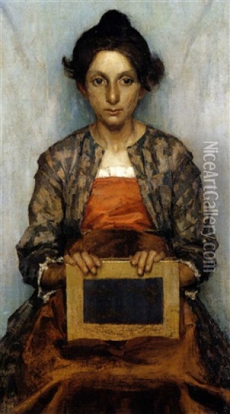 Ritratto Di Una Giovane Donna (o Maternita Incipiente) Oil Painting - Giuseppe Pellizza da Volpedo