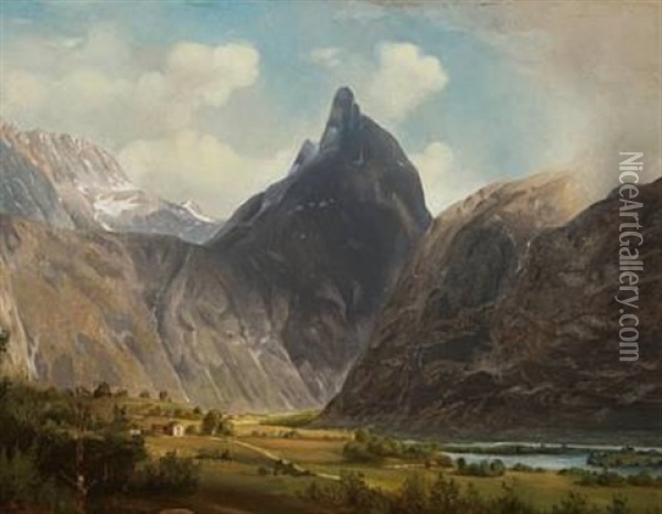 Romsdalshorn Oil Painting - Johan Fredrik Eckersberg