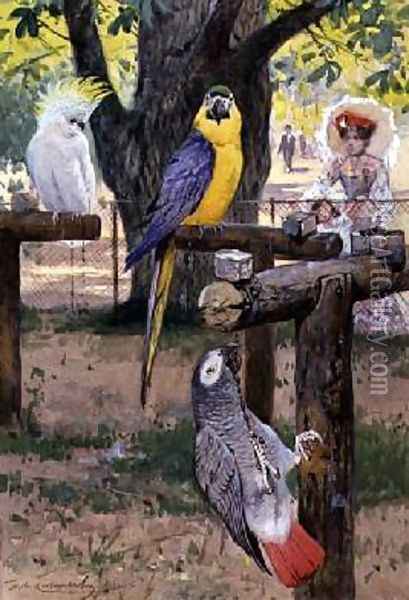 At the Zoo Oil Painting - Wilhelm Kuhnert