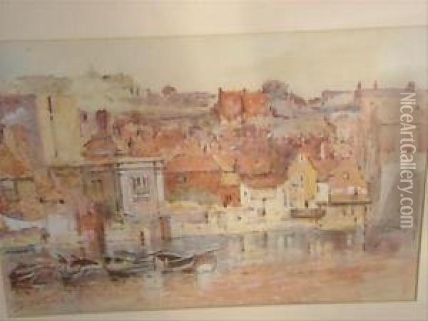 Whitby Harbour Oil Painting - Alfred George Morgan
