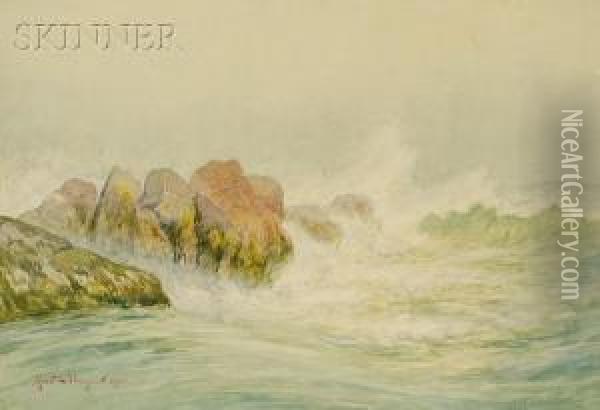 Crashing Surf Oil Painting - Hartwell Leon Woodcock