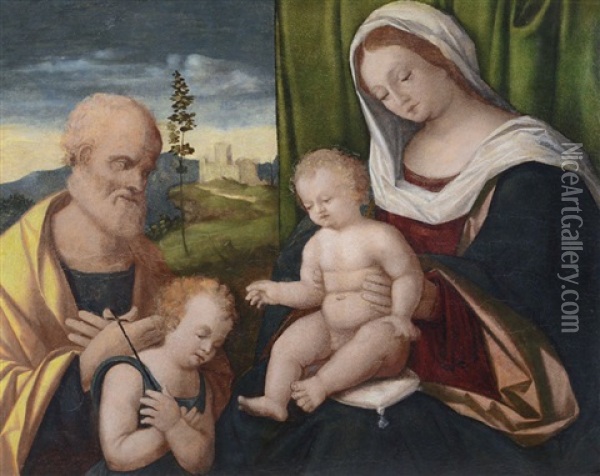 Sacra Famiglia Con San Giovannino Oil Painting - Pietro degli Ingannati