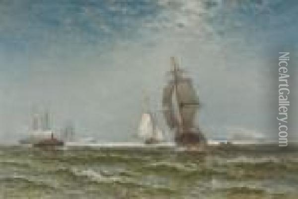 Shipping In New York Harbor Oil Painting - Edward Moran