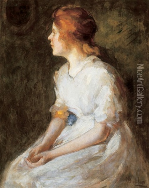 The White Dress Oil Painting - Eva Theresa Bradshaw