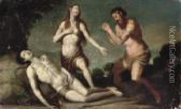 Adam And Eve Over The Dead Body Of Abel Oil Painting - Abraham Bloemaert
