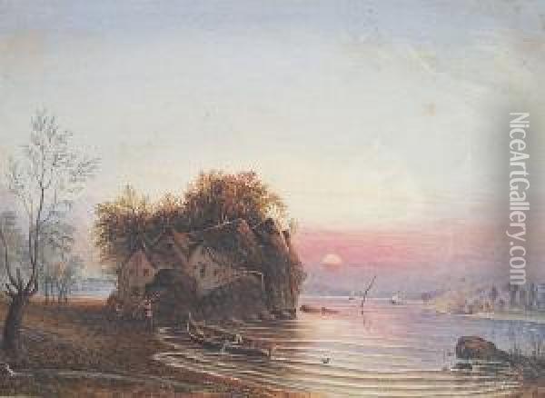 The Fisherman's House Oil Painting - Francis Danby
