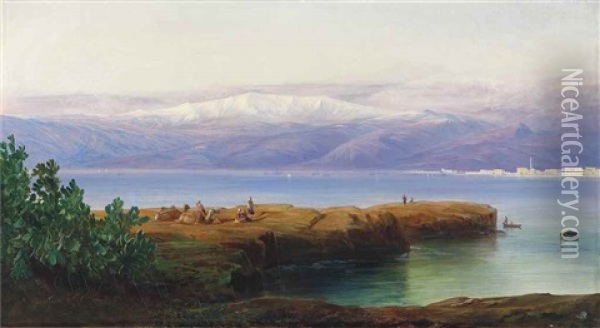 Mount Lebanon Oil Painting - Edward Lear