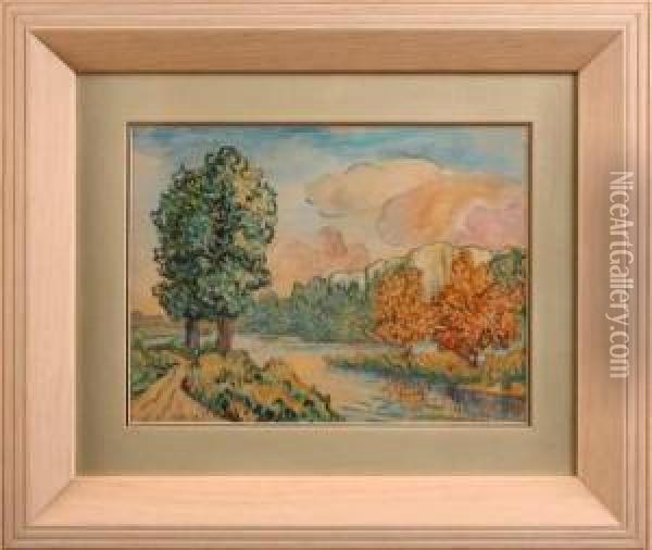 Paysage Nabis Oil Painting - Maurice Chabas