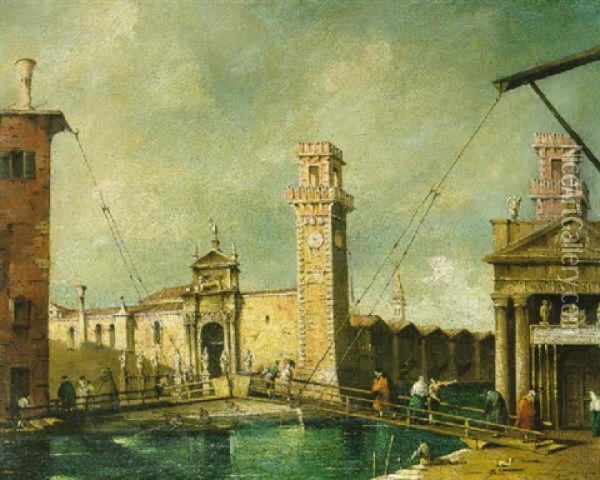 Das Arsenal In Venedig Oil Painting - Giacomo Guardi