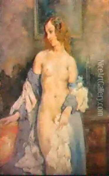 Stehender Weiblicher Akt Oil Painting - Emile Baes