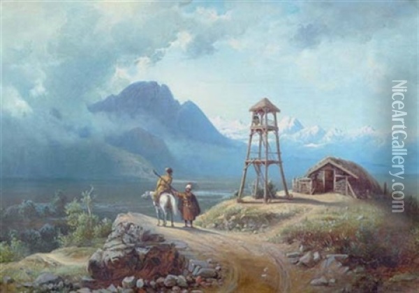 Landschaft Oil Painting - Paul Von Franken