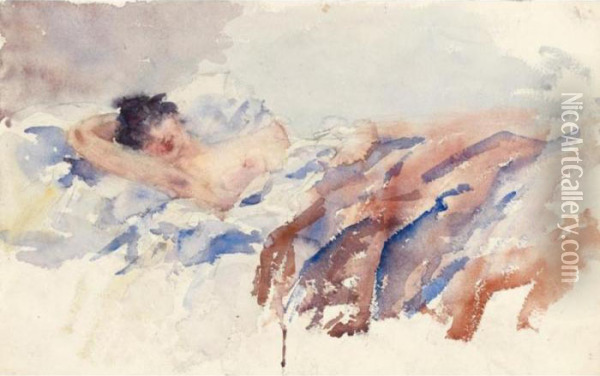 Annetta Im Bett 
Annetta In Bed Oil Painting - Giovanni Giacometti
