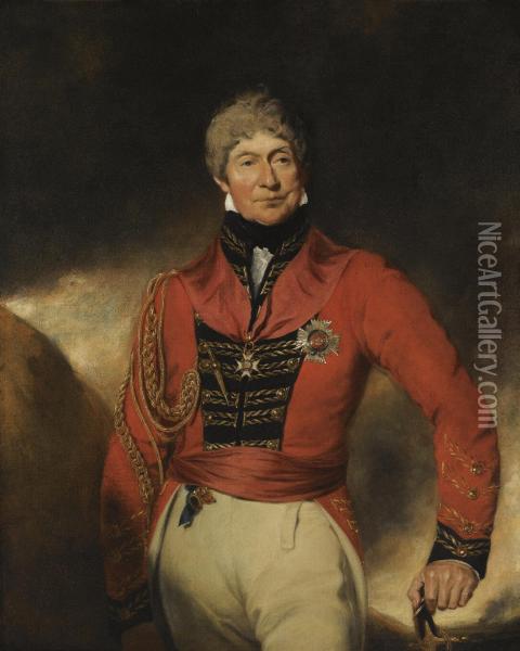 Portrait Of Major-general Sir Henry White K.c.b. (1742-1822) Oil Painting - Samuel Lane