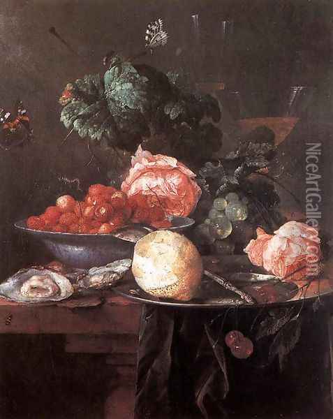 Still Life with Fruit 1652 Oil Painting - Jan Davidsz. De Heem