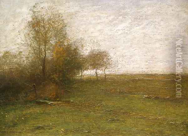 Landscape at Feu de Broussailles Oil Painting - Paul De Longpre