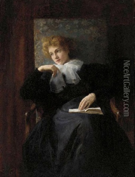 A Pensive Moment Oil Painting - Victor Gabriel Gilbert