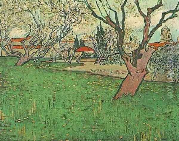 View Of Arles With Trees In Blossom Oil Painting - Vincent Van Gogh